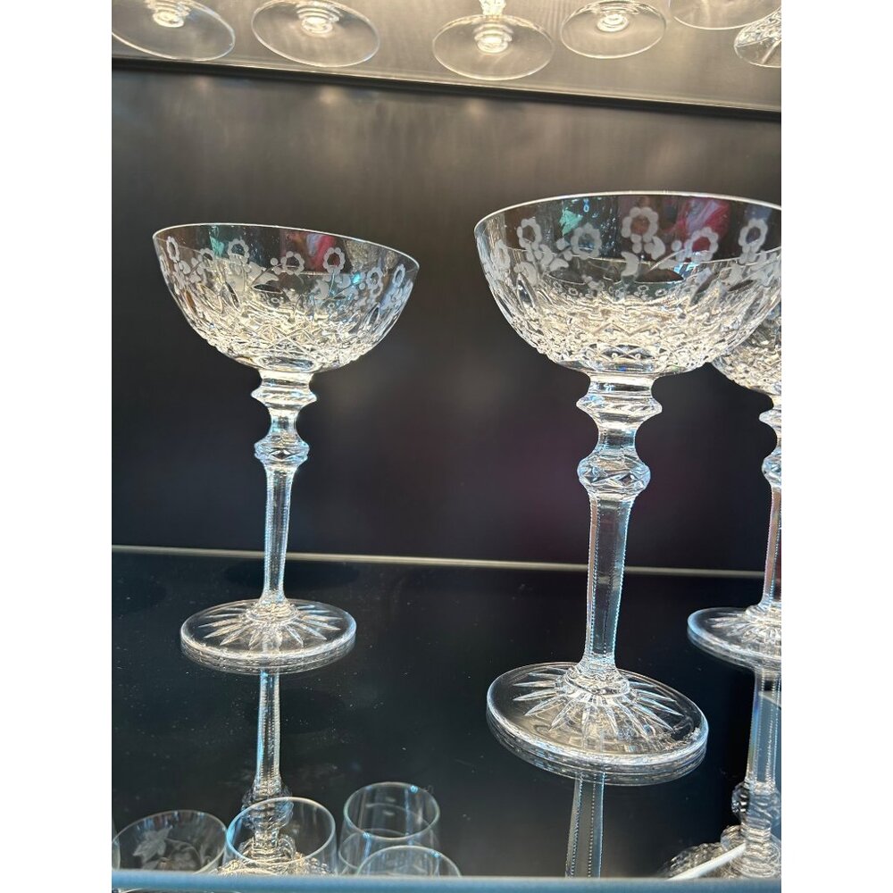 Rogaska "Gallia" Crystal Champagne Sherbet Glasses 7 1/8 Inches Tall Set of 6 - Picture 9 of 10